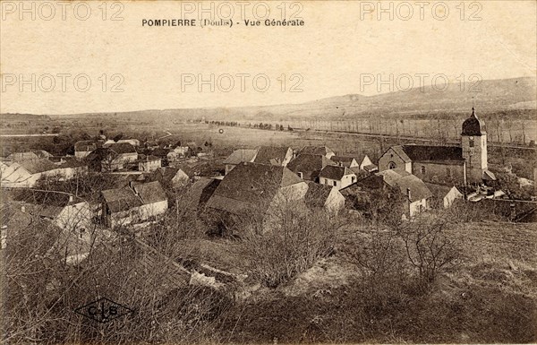 POMPIERRE-SUR-DOUBS. Département : Doubs (25). Région : Région : Bourgogne-Franche-Comté (anciennement Franche-Comté)