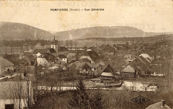 POMPIERRE-SUR-DOUBS. Département : Doubs (25). Région : Région : Bourgogne-Franche-Comté (anciennement Franche-Comté)