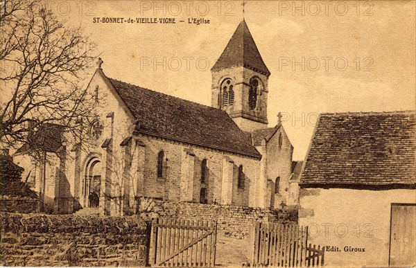 SAINT-BONNET-DE-VIEILLE-VIGNE. Département : Saône et Loire (71). Region: Bourgogne-Franche-Comté (formerly Bourgogne)