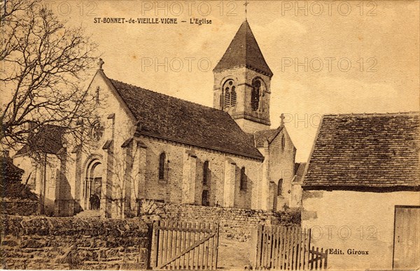 SAINT-BONNET-DE-VIEILLE-VIGNE. Département : Saône et Loire (71). Région : Bourgogne-Franche-Comté (anciennement Bourgogne)