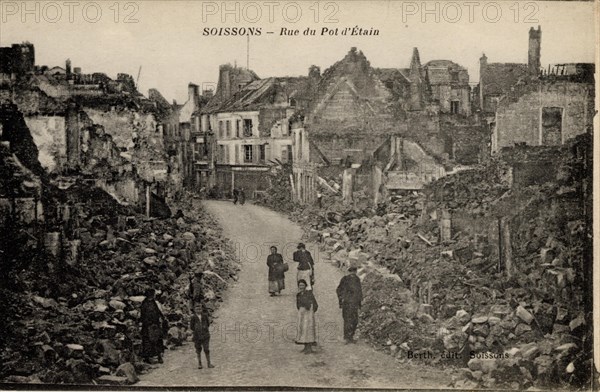 Soissons. Destructions caused by the World War I