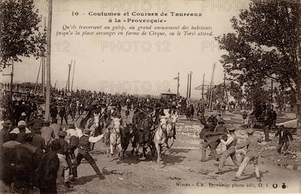 Bullfighting "à la provençale", in the region of Nîmes.