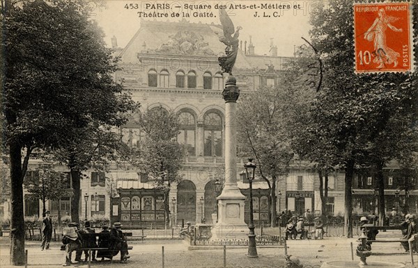 Paris, square des Arts-et-Métiers et Théâtre de la Gaîté