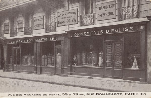 Paris, magasin d'objets religieux rue Bonaparte