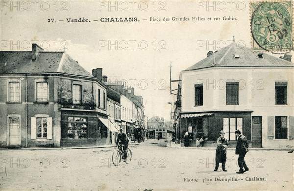 Challans, place des Grandes Halles et rue Gobin