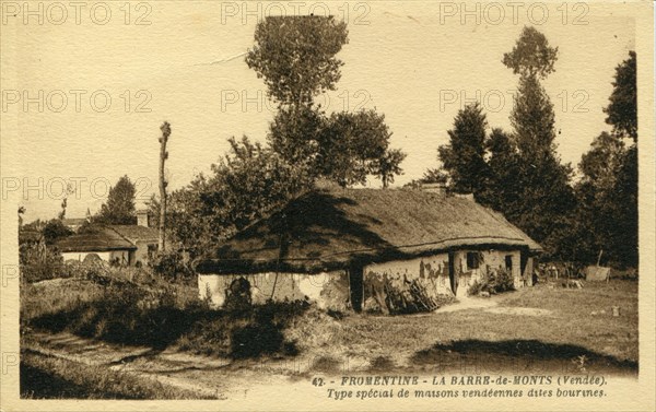 Fromentine, maison vendéenne dite "bourine"