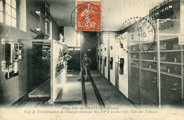 Electrical switchboard room of the Chatelet gold mine