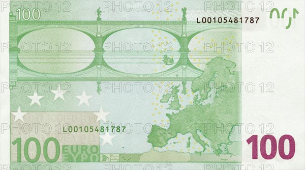 Note of 100 euros (reverse)