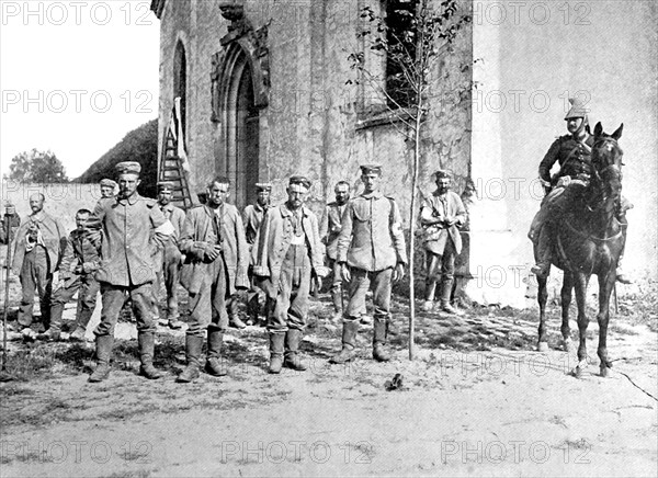 World War I. German prisoners at Neufmoutiers