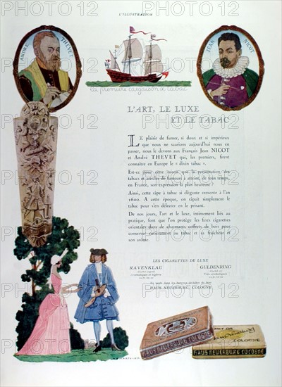 Advertisement for tobacco and cigarettes