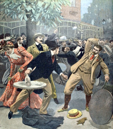 Bagarre provoquée par un groupe d'anarchiste au Pavillon d'Armenonville, du 25 juin 1899
