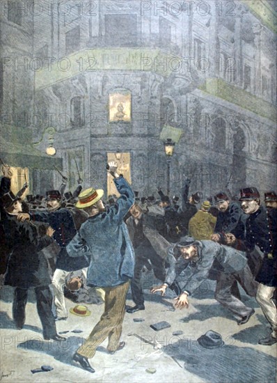 Paris. Anarchist demonstration repressed by the police in "Le Petit Journal" dated June 25, 1899