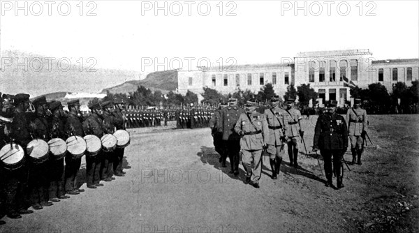 Première Guerre Mondiale. Revue des troupes grecques sur le Champ de Mars d'Athènes (27 janvier 1918)