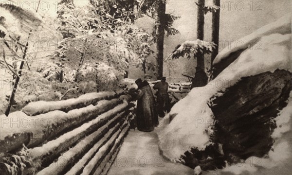 World War I. Germans in the trenches in the Vosges (1916)