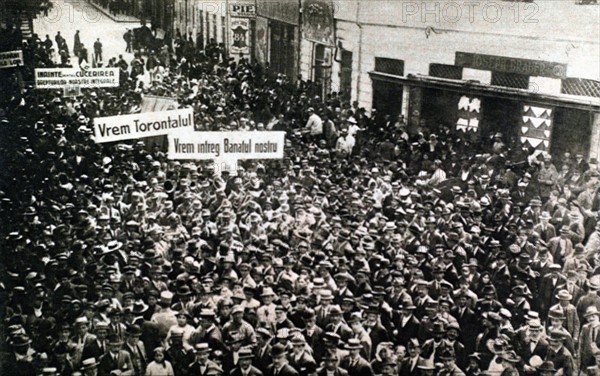 A Bucarest, manifestations organisées après la chute de Bela Kuhn (1919)