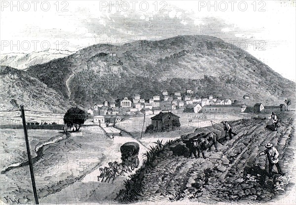 En Algérie, Azet-Zamoun, village d'Alsaciens-Lorrains In "Le Monde illustré", 1874
