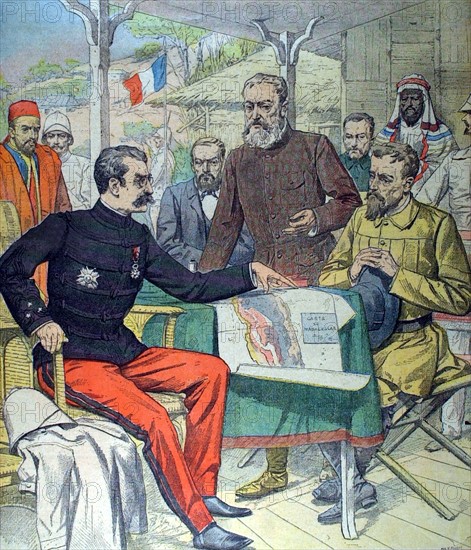 Les délégués Boers reçus par le général Galliéni, à Madagascar du 9-11-1902