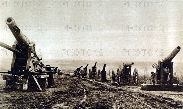 World War I. On the Somme front, booty gathered by British troops
