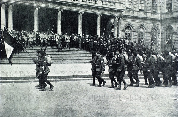 World War I. Welcoming French soldiers to the United States (1918)