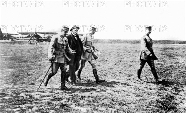 World War I. Mr. Clemenceau, president of the council, visiting fighter squadrons