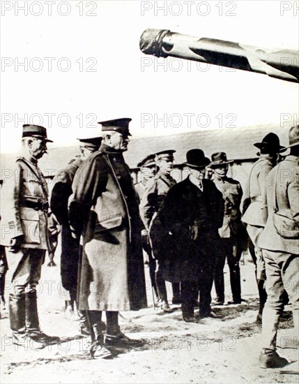 World War I. Newton. Baker, American Secretary of War, visiting the front
