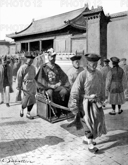 China. First diplomatic reception at the Palace of Peking (1902)