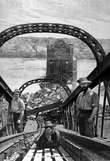 War of the Transvaal. The Colenso Bridge, over the Tugela, destroyed by the Boers (1900)