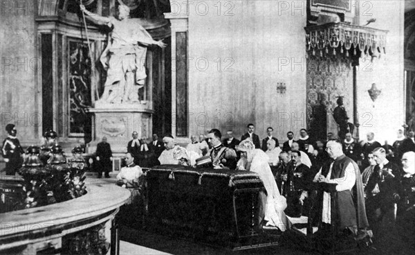 The first visit of the crown prince of Italy, the Prince of Piedmont, and his sisters to the Vatican (1929)