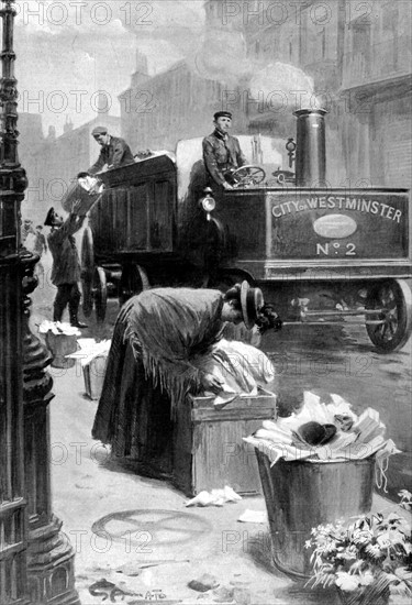 Trash removal in London (1901)