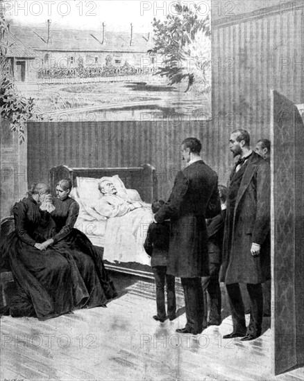 Dans sa maison de Garches, Pasteur sur son lit de mort (octobre 1895)