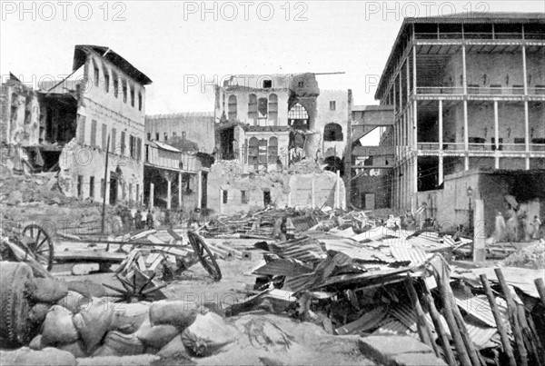 Bombardement de Zanzibar par l'armée anglaise (25 août 1896)