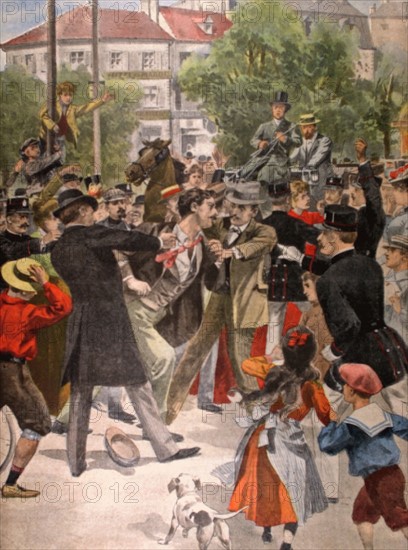 Arrest of an anarchist, Guillaume-Joseph Mauguard, in Puteaux (1902)