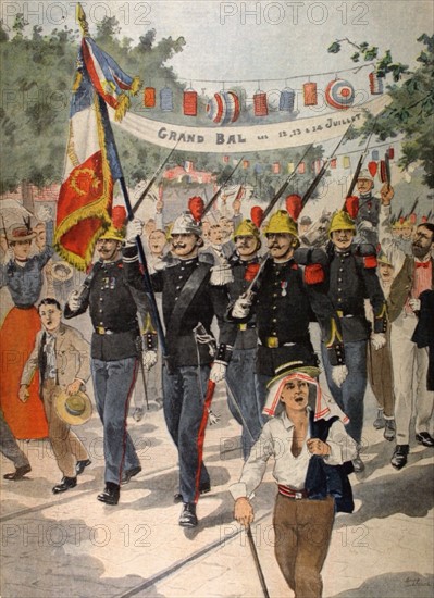 Défilé des pompiers de Paris le 14 juillet 1902