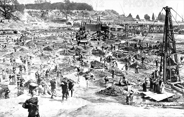 Construction du barrage du delta du Caire (28 mai 1910)