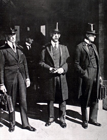 Advocates of the Crown and the British governement at the trial of war culprits in Leipzig (1921)