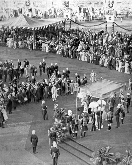 Reception of Prince and Princess of Wales, in  Calcutta (22 décembre 1905)