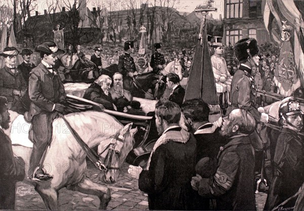 Guerre du Transvaal. 
Visite du Président Krüger à la Haye, en 1900