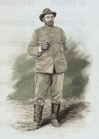 Guerre du Transvaal.
Portrait de Louis Botha, chef boer, en 1900.