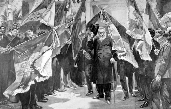 Guerre du Transvaal. 
Arrivée du président Krüger à Marseille, en 1900.