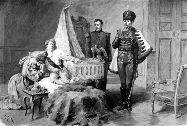 Sarah Bernhardt in the part of  "L'Aiglon", in Paris, 1900, at the Sarah Bernhardt theatre