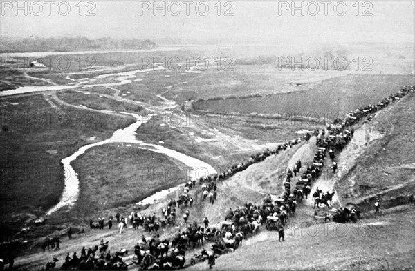 Balkan War. 
Retreat of the Turkish army in Macedonia, 1912