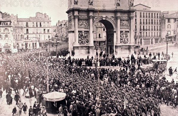 World War I - 1916
Russian soldiers arriving in Marseilles to fight on the French front