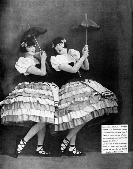 Advertising for Cadum soap with the Dolly Sisters, in France (1926)