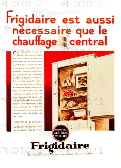 Advertisement for a refrigerator, in France (1931)