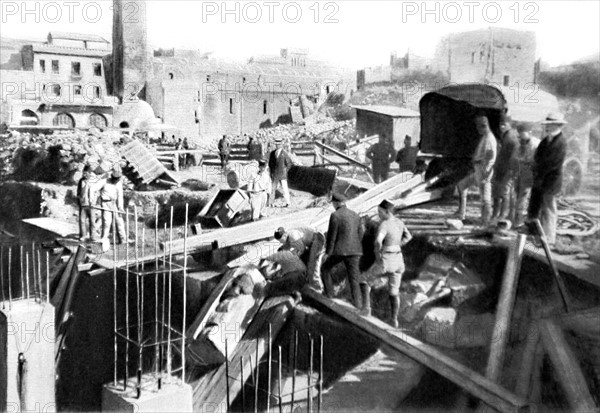 Roman remnants of former Beirut found during foundations of modern buildings, in 1928