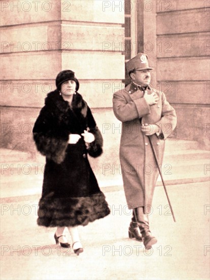 Afghan sovereigns King Aman and Queen Sourya visiting France, in 1928