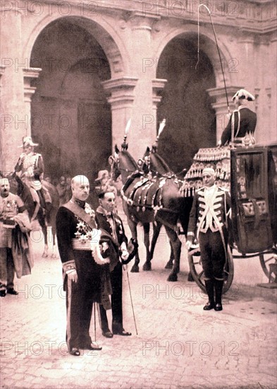 Remise des lettres de créance du nouvel ambassadeur de France en Italie, en 1928.