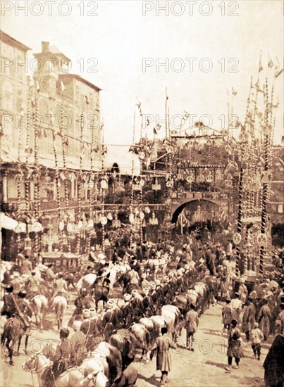 Coronation of shah of Persia, Ahmed Kadjar, in Teheran (1919)