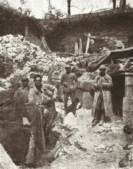 Poste de commandement d'une brigade avant l'assaut du fort de Douaumont