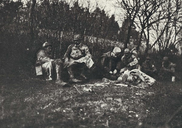 Poste de secours improvisé derrière Douaumont